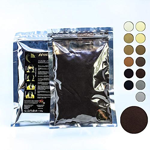 Hair Quicky® Premium Hair Fibers, Schütthaar, Soforteffekt bei Geheimratsecken, Teilglatze, Haarausfall und lichtem Haar, für Männer & Frauen, natürliches Keratin | 100g | dunkelbraun