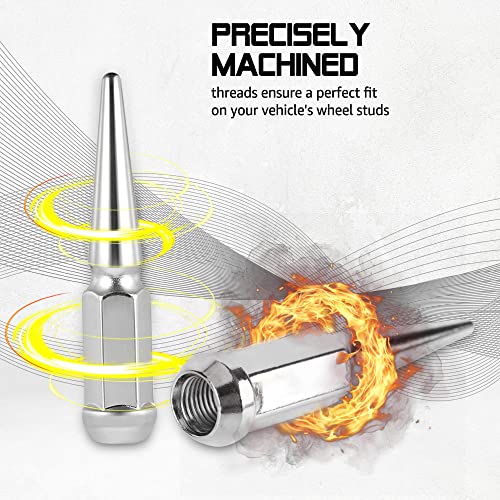 14x15 Spike Wheel Lug Nuts, 32pcs M14x15 Closed End