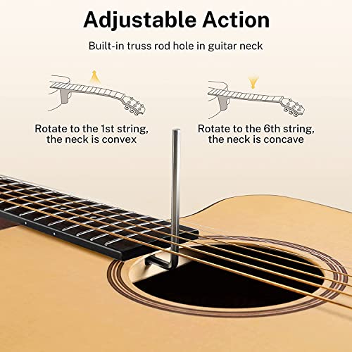 Donner Guitare Acoustique 4/4 Adulte Guitare Folk 41 Pouces Guitare Kit pour Adulte Débutant avec Accordeur Sac Corde(DAG-1C) - Les Beatles, Paul McCartney, John Lennon, RIngo Starr, George Harrison Donner Guitare Acoustique 4/4 Adulte Guitare Folk 41 Pouces Guitare Kit pour Adulte Débutant avec Accordeur Sac Corde(DAG-1C) – Image 5