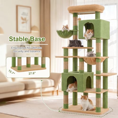 Image of Heybly Cat Tree, 76-Inch Tall Heavy Duty Cat Tower for Big Cats HCT039GY