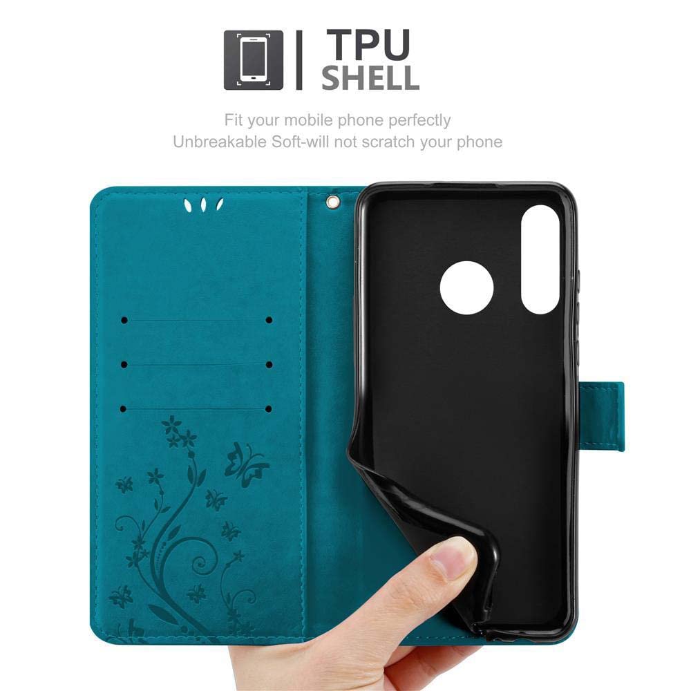 Cadorabo Cover Libro Per Huawei P30: Fiori Lilla, Portafoglio Con Slot E Supporto