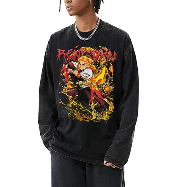 Bellelement Vintage Akaza Anime characters Shirt Japanese anime Fan Sweatshirt3