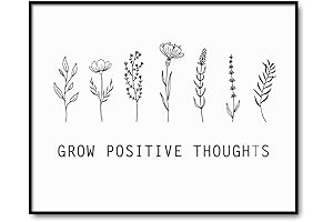 Grow Positive Thoughts Wall Art: Inspirational Plant Print for Classroom and Home Décor