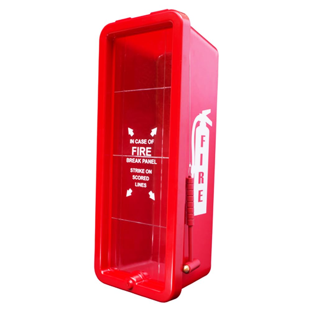 (4 Pack) 5 Lb Outdoor RED Plastic Heavy Duty Fire Extinguisher Box Wall Mount