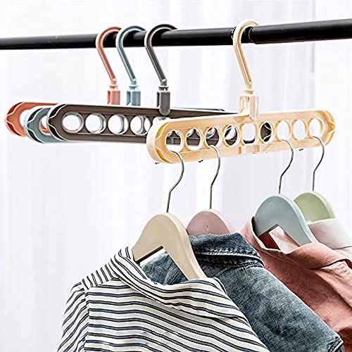 MeeTo Set of 4 Space Saving Hangers Multifunctional Smart Closet Organizer/Wardrobe Clothing Cascading Hanger 9 Slots/Design for Heavy Clothes, Shirts Pants Dresses