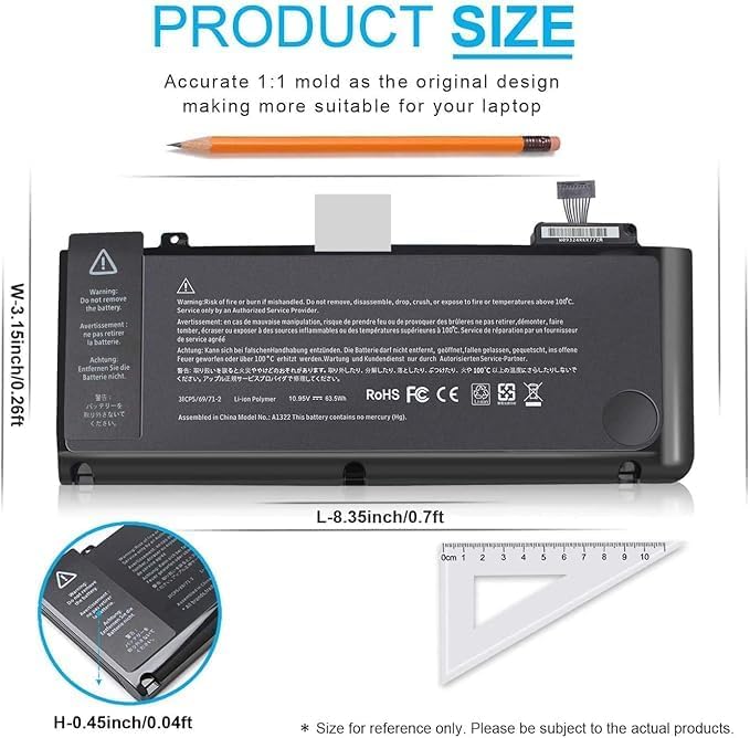 Image of A1322 A1278 Laptop Battery for Ma /Book Pro 13 inch Mid 2012 2010 Late 2011 Early 2011 661-5229 661-5557 020-6547-A 020-6765-A MB990LL /A MB991LL /A MC375LL /A MC374LL /A MD314LL /A (A1322)