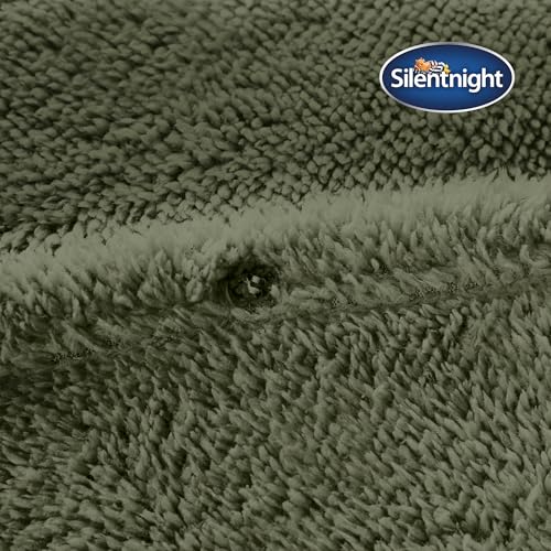 Silentnight Teddy Fleece Duvet Set - Teddy Bear Bedding Fluffy Fleece Duvet Cover and Pillowcase Set Warm Cosy and Super Soft - Double - 200x200cm - Sage - Image 5