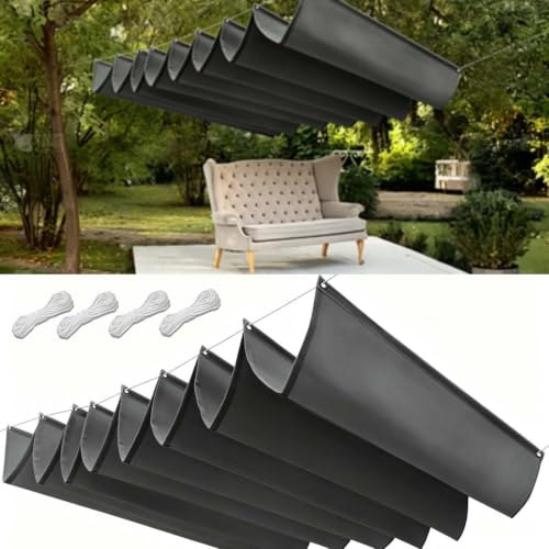 Toldo retráctil contra el calor y rayos UV con lona impermeable gris oscuro 150x200 2
