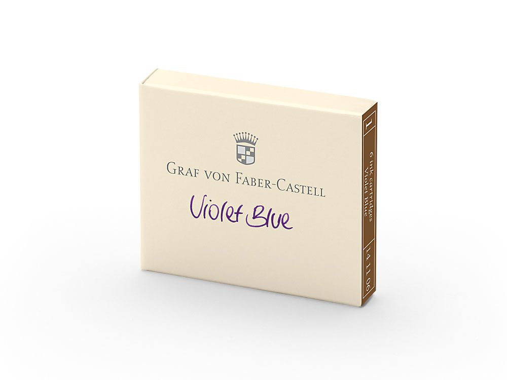 Graf von Faber-Castell Ink Cartridges, Box of 6, Violet Blue (FC141106)