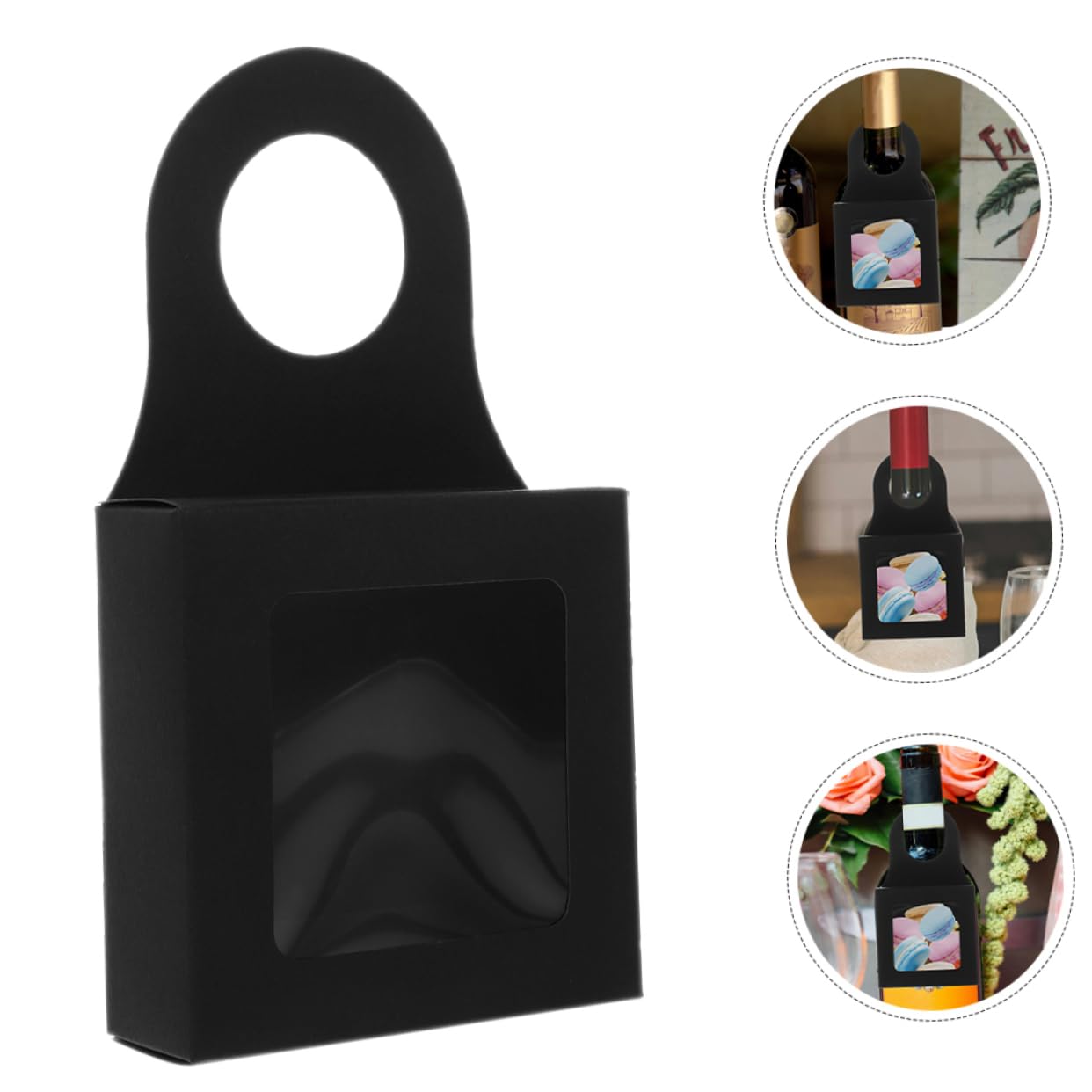 TOPBATHY 2 Set Confezione di Vino Rosso Imballaggio Bottiglie Vino Confezioni per Bottiglie di Vino Scatole per Bottiglie di Vino Fornitura di Vino Carta Kraft Black 20 Pezzi * 2