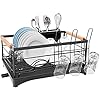 G-TING Dish Drying Rack, Dish Rack for Kitchen Counter, Rust-Proof Dish Drainer with Drying Board and Utensil Holder for Kitchen Counter Cabinet, 16.6” L× 12.6”W× 7.8”H, Black G-TING Dish Drying Rack, Dish Rack for Kitchen Counter, Rust-Proof Dish Drainer with Drying Board and Utensil Holder for Kitchen Counter Cabinet, 16.6” L× 12.6”W× 7.8”H, Black
