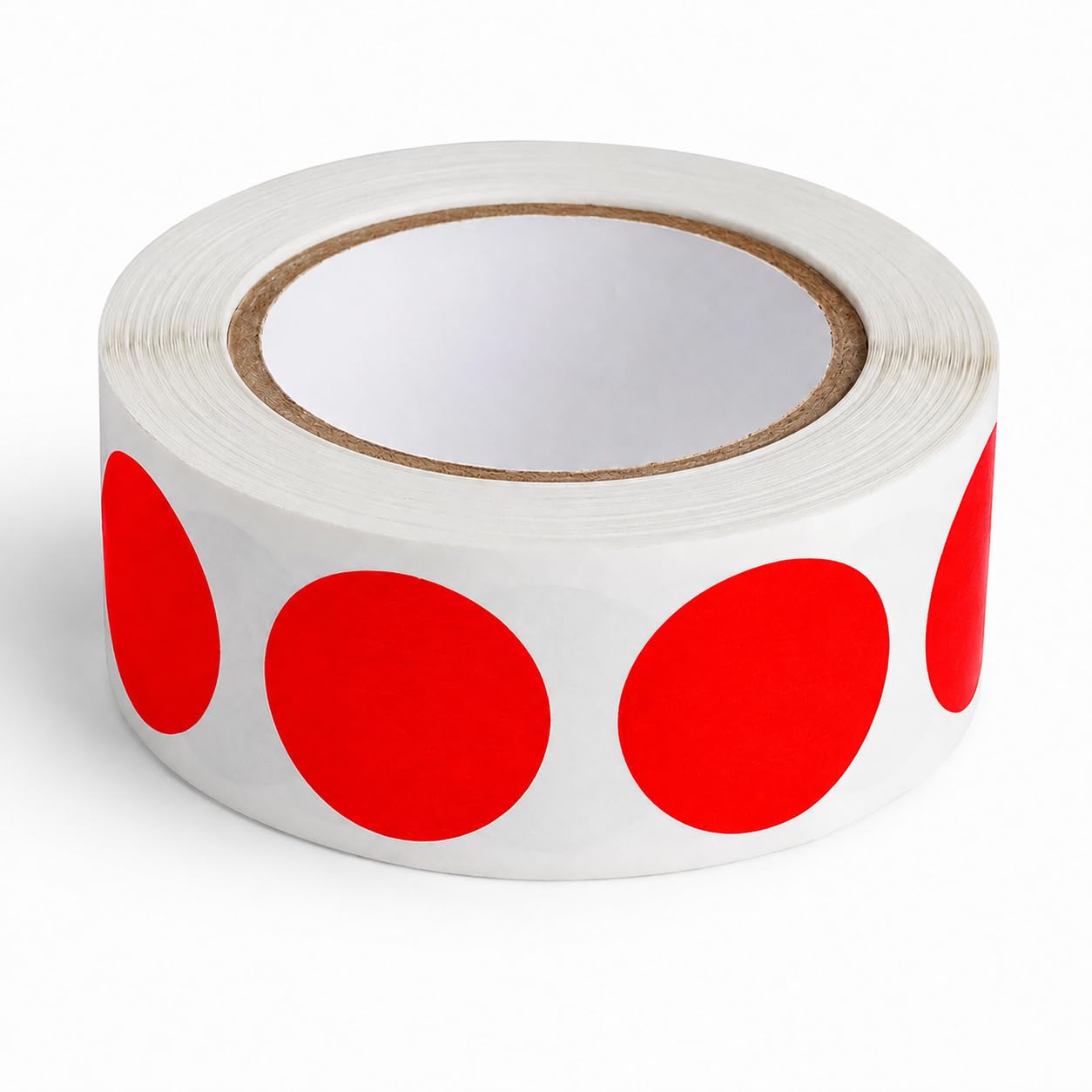 Fluorescent Red Round Inventory Labels by Glownary – 3/4 Inch, Semi-gloss Paper, Red, Pack of 500, Model 323fr34bc