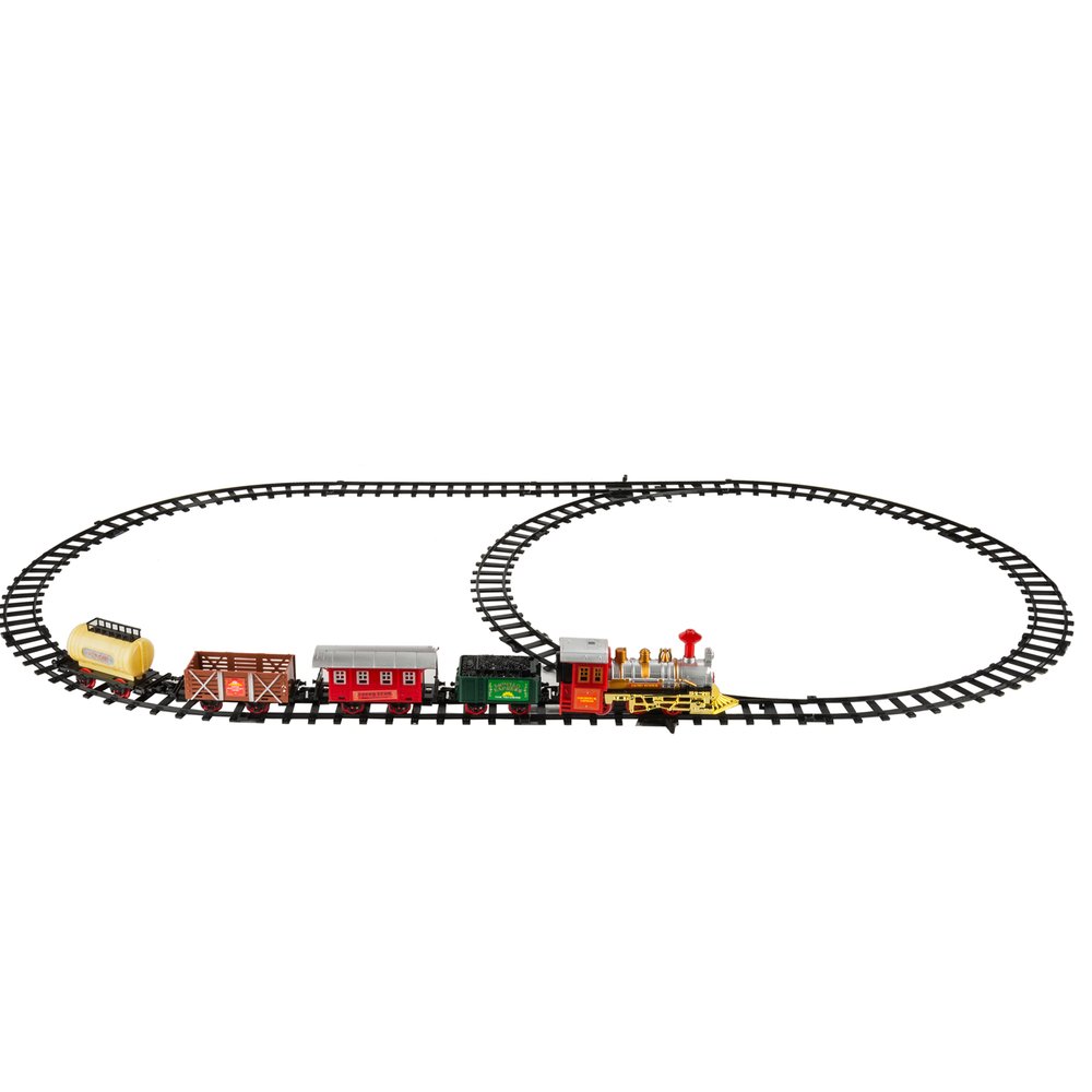 16 Pieces Train Carriage Set Battery Operated Train Whistle Sound, Light Kids Play Set