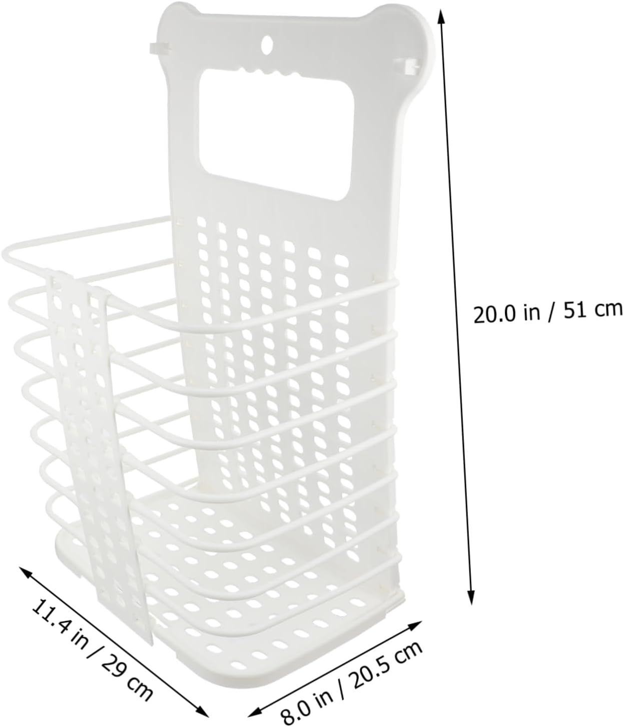 Foldable Hanging Laundry Basket Large White Clothes Storage Hamper Wall Mounted Dirty Clothes Container Space Saving Lightweight Bathroom Organizer