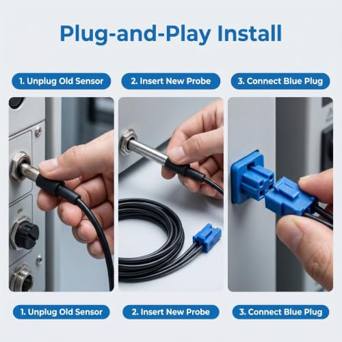 Image of 2PCS 28.5-Inch Cold Water Temperature Sensor Replacement Fits for Avalon Brio Primo Water Dispensers, Blue Connector Cooling Tank Probe, Upgraded Precise Temp Response for Bottom Loading Dispenser