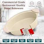 Deluxe 8-Piece Carbon Steel Bakeware Set - Nonstick White Marble Coating, Silicone Handles - Professional Quality Kitchen Oven Baking Pans - Image 5