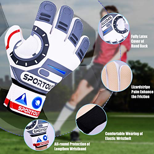 image for Sportout Kids Goalkeeper Gloves, Soccer Gloves with Double Wrist Prote