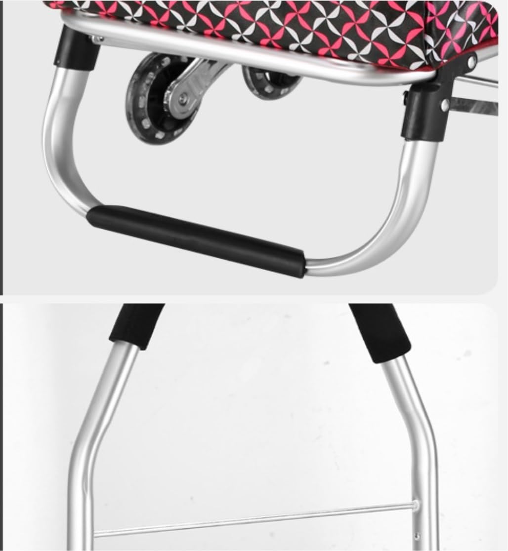 Carrito de la Compra, Carrito de Compras Plegable, Ligero, con Bolsa Gran Capacidad(A)