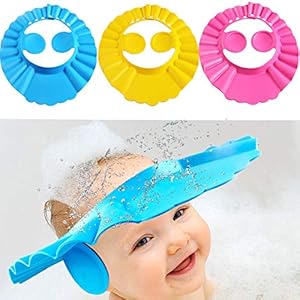Baby Shower Cap Bathing Cap – 3 Pcs Soft Adjustable Visor Hat Safe Shampoo Shower Bathing Protection Bath Cap for…