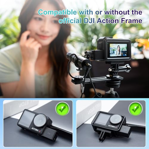 Image of JJC 3.5mm Audio Adapter Mic Adapter for DJI Osmo Action 4 /5 pro / 6, Supports 3.5mm Microphone Audio Input, Clear Vocal Recording During High-Speed Activities with Type-C and 3.5mm Ports