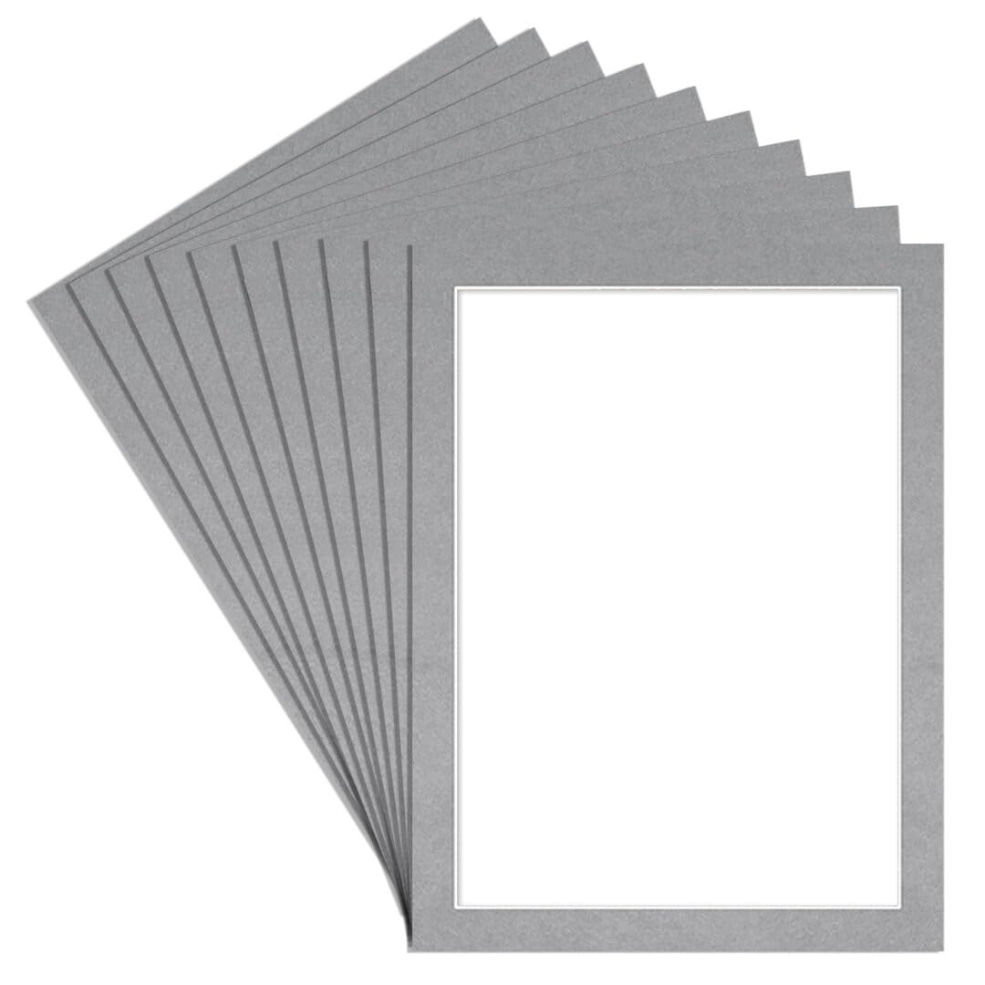 Alison Kingsgate 80X60CM Silver Picture Mount - 70X50CM Aperture - Pack 10 — image 1