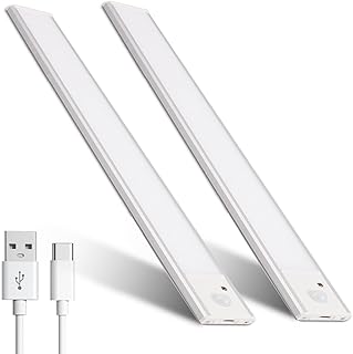 2 Pack Under Cabinet Lights,30 LED Motion Sensor Light Indoor with 3 Color Temps,Dimmble Under Cabinet Lighting Wireless,R...