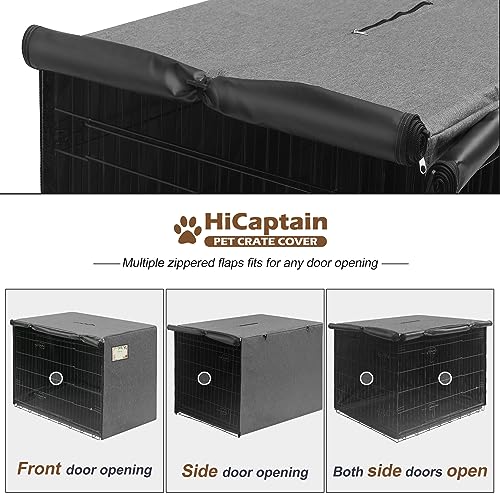 HiCaptain Capa para caixa de cachorro de 61 cm com bolso para cartão de identificação, capa de canil