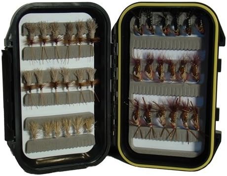 Wild Water Fly Fishing Caddis Fly Assortment, 36 Flies with Small Fly Box
