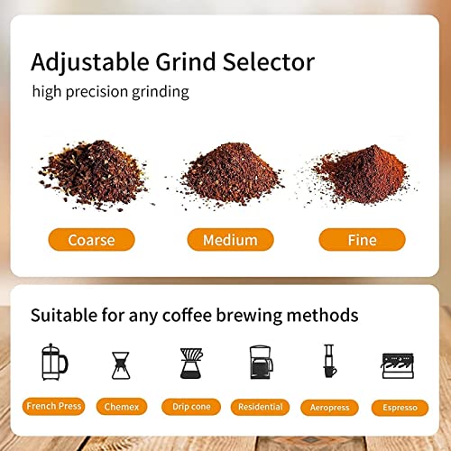 QMJHHW Molinillo De Café Eléctrico Portátil, 4 Tazas / 30 G / 1 Oz, Molinillo Cónico Automático Compacto, Molinillo De… - Imagen 6