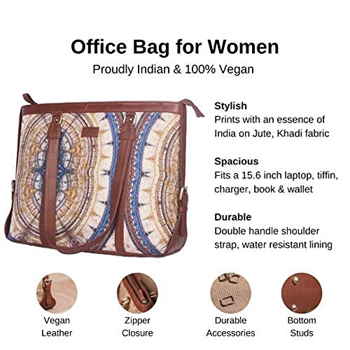Image of ZOUK Vegan Leather Women's Office Bag for 15.6 inch Laptop, MacBook