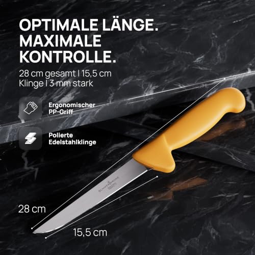 Schwertkrone® Metzgermesser Set 3-Teilig [MADE IN SOLINGEN - DE] - Schneidemesser - Solinger Küchenmesser Set - Kitchen Knife… – Ansicht 3