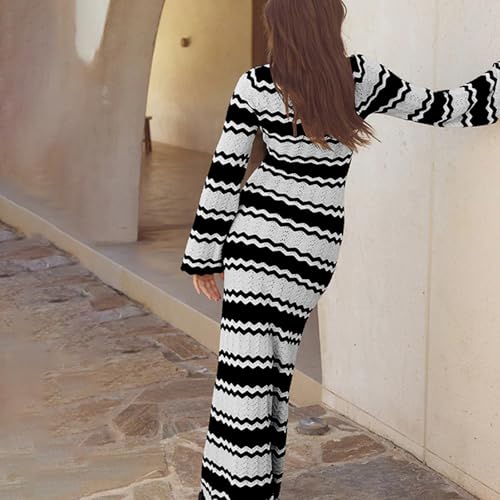 SherryDC Women's Crochet Knit Swimsuit Cover Up Dress Scoop Neck Tie Bikini Coverup Beachwear Maxi Dresses3