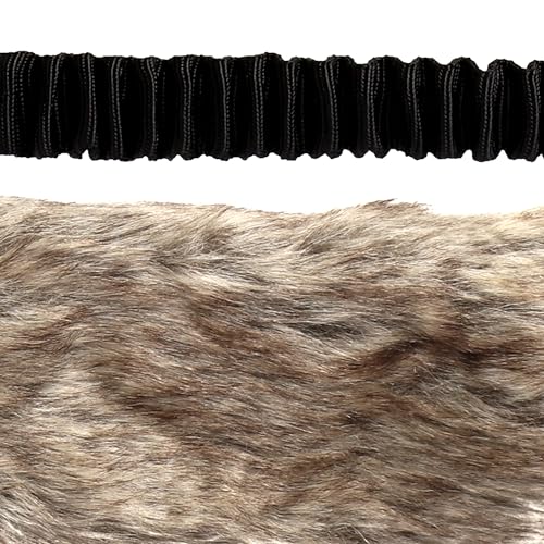 Dingo Hundespielzeug Kunstfell mit Quietsch Pelz Lange Schwarz Bungee-Griff Beisswurst Mop Hundetraining Spiel mit Hund zum Tauziehen Fleece 15585