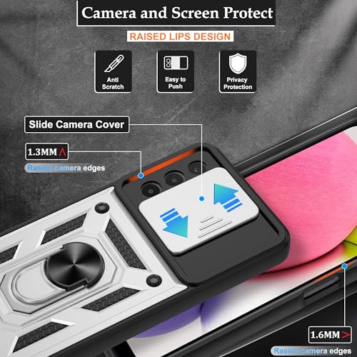 Coque Samsung Galaxy A03s de Qualité Militaire Robuste Argentée avec Béquille Intégrée