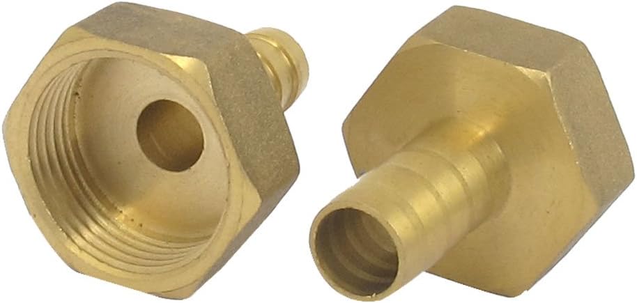 uxcell 3/4BSP Female Thread 10mm Dia Brass Hose Barb Coupler Connector 2pcs