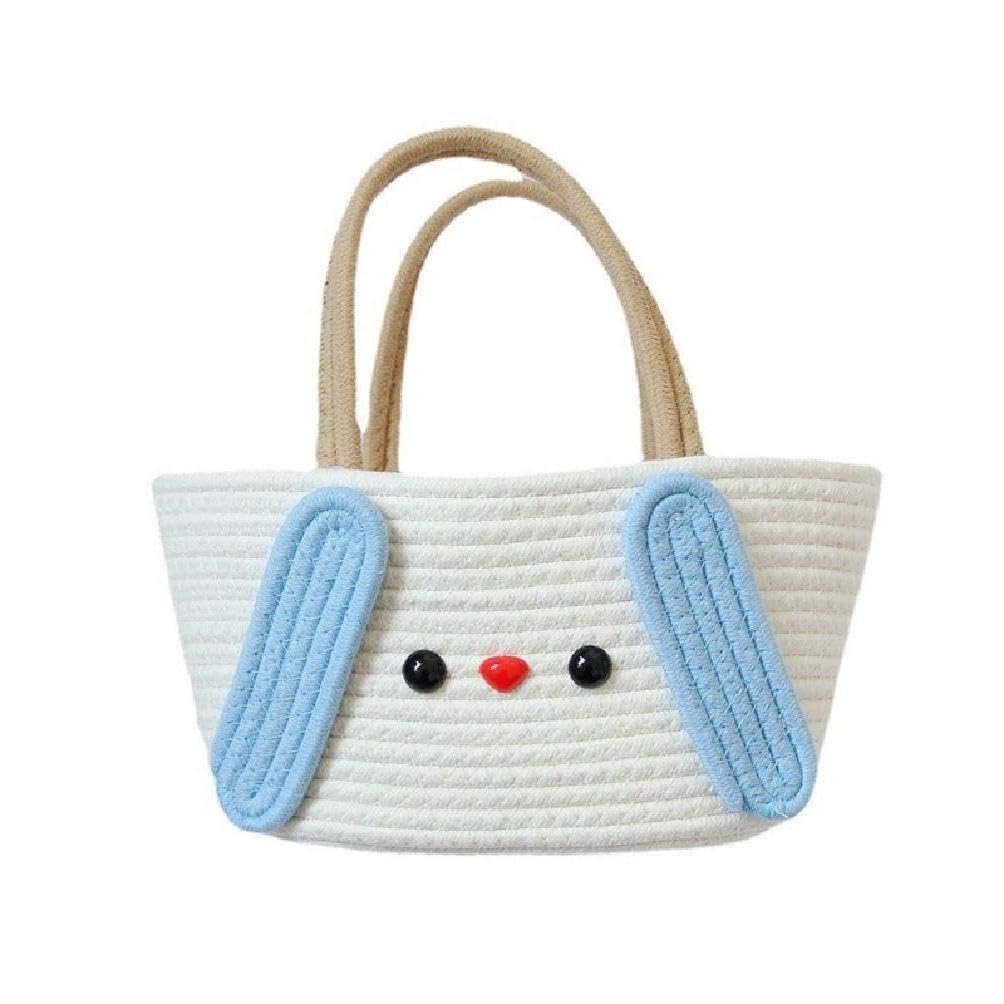 Wellkart Cute Cartoon Tote Bag Shopper Woven Casual Handbags Large Capacity Leisure Basket Bag For Women Fashion Bags Travel Bag