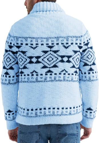 Runcati Men's Shawl Collar Cardigan Sweater Multi-Color Button Down Knitted Sweaters with Pockets3