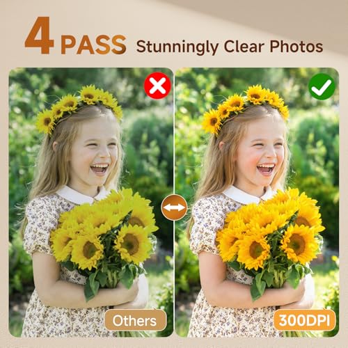 Image of HPRT CP4100 4x6 Photo Printer with 108 Sheets & 2 Ribbons, Full-Color Portable Instant Picture Printer for iPhone /Android, Wi-Fi, Thermal Dye Sublimation, 15s AR Video, Fun App DIY, Home Use, Beige