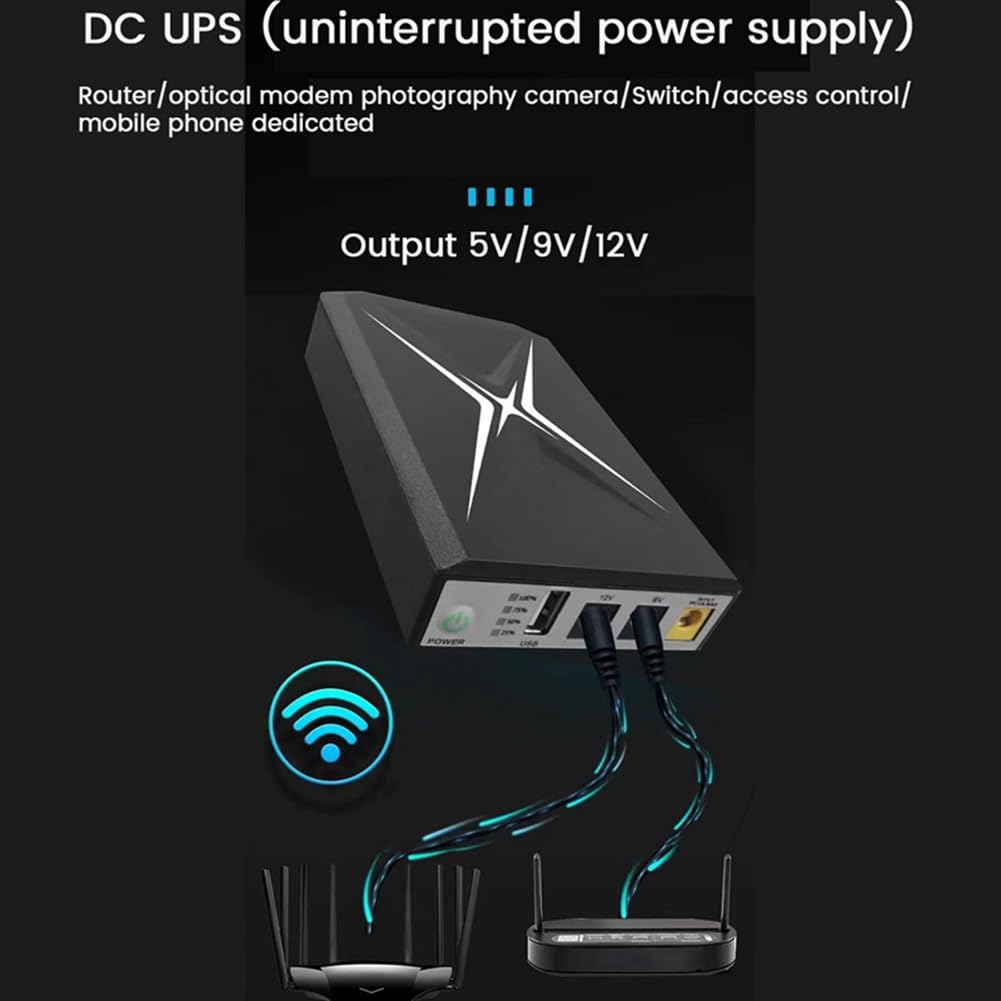 10400MAh DC UPS Enrutador de Suministro Ininterrumpido 9V 12V 18W BateríA de Respaldo Mini UPS USB WiFi Router para Fuente de AlimentacióN CCTV