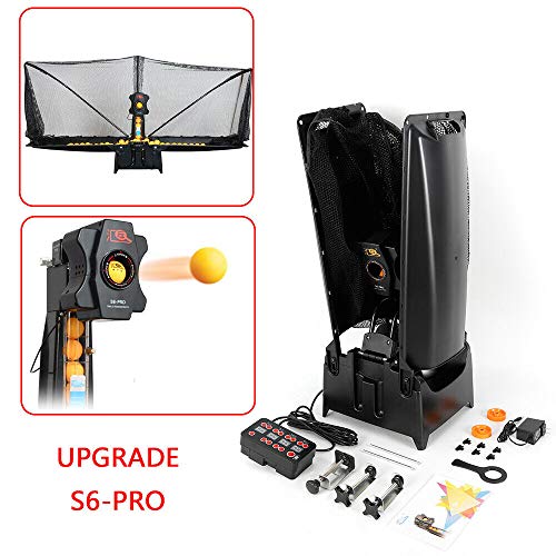 DONSU Table Tennis Robot,Multi-rotat Ping Pong Ball Machine,S6-PRO Table Tennis Robot Automatic Ping-Pong Ball Practice Machine Automatic Ball Machine for Training