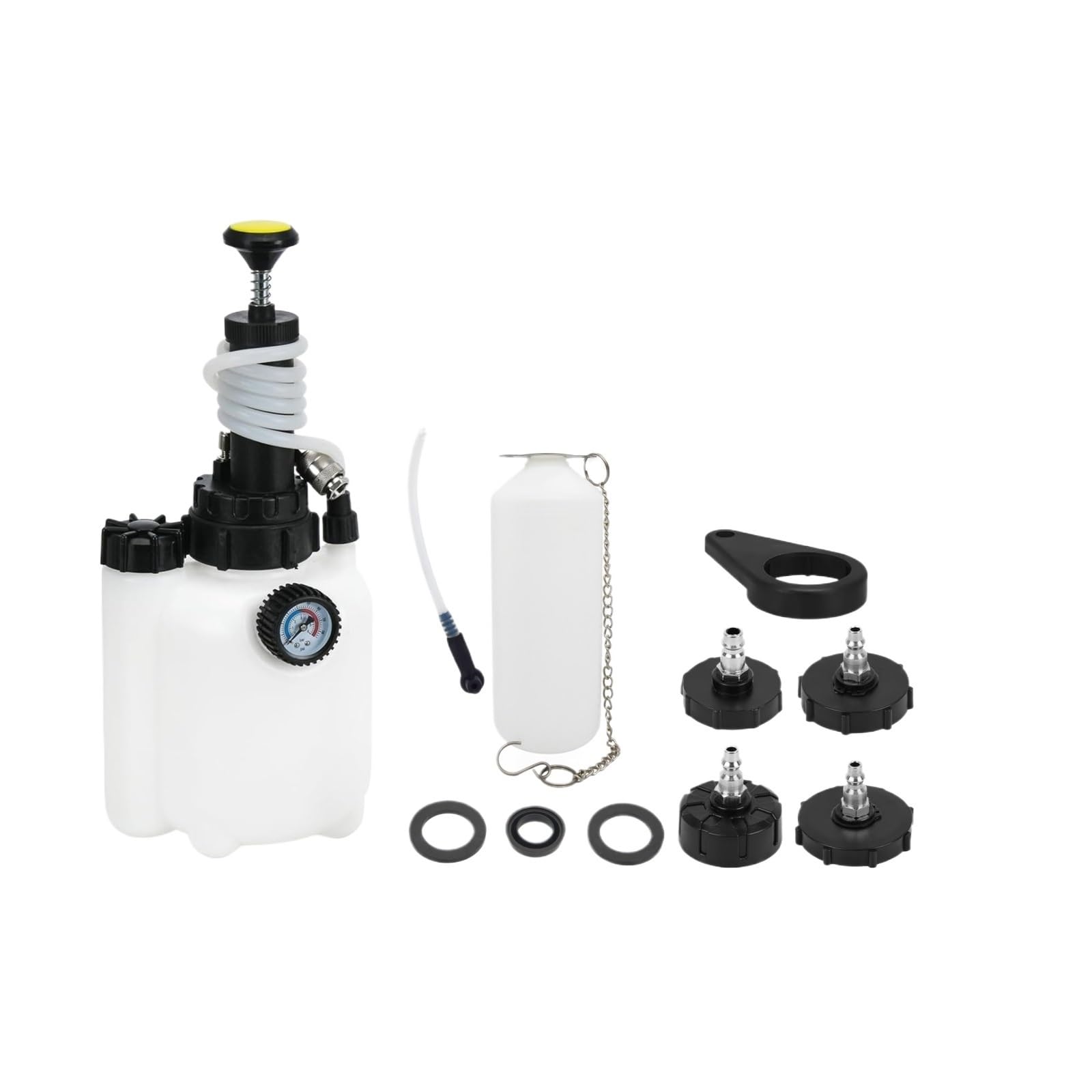 Pinzas de pistones de freno Kit de purga de líquido de frenos Manual para coche, bomba de presión de vacío de 3L, máquina de descarga profesional neumática(Style B 1set)