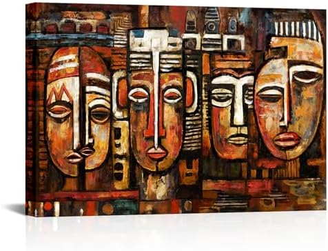 KREATIVE ARTS 16x24 Vintage Tribal African Mask Canvas Art - Abst...