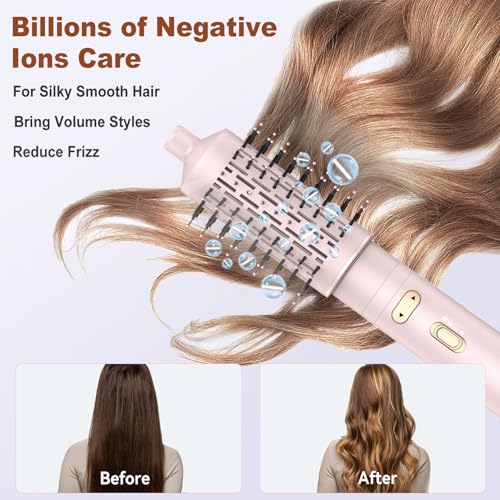 Rotating Hair Dryer Brush Spinning,Spin Blow Dryer Brush with Detachable Brush(2\" & 1.5\"),3 Heats and 2 Speeds Rotating Hot Air Brush for Curl,Straight - Thumbnail 5