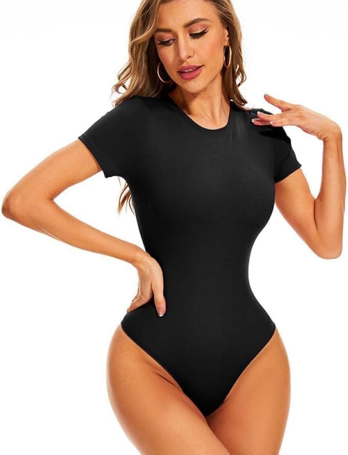 Sol Living Shapewear for Women Tummy Control Bodysuit Body Shaper Tummy Control Seamless Bodysuit Slimming Short Sleeve Top - Image 5