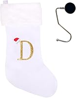 Vista 52 de Medias de Navidad de 20 pulgadas con monograma con letras, medias de Navidad súper suaves, medias grandes de monograma, medias de Navidad con letras