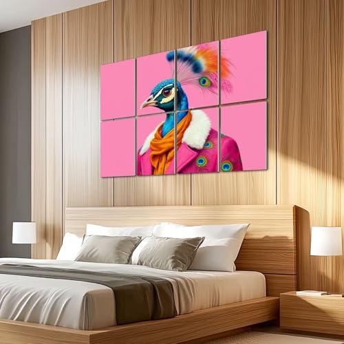 Paneles acústicos artísticos 8 piezas color rosa absorbentes de sonido 48"x32" miniatura 5