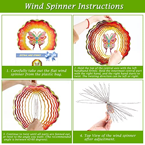 Butterfly Hanging Wind Spinners Outdoor, Bestmal 12 Inch Kinetic Wind Spinners For Yard And Garden 3D Metal Wind Spinner Home Outdoor Hanging Decor Gardening Gifts For Women Yard Art Patio Decorations #TOP3