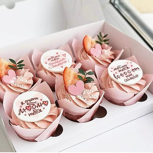 Image of 150 Pieces Tulip Cupcake Muffin Liners Paper Baking Cups Greaseproof Cupcake Wrappers for Birthday Wedding Party Baby Showers Catering Restaurants(Pink)