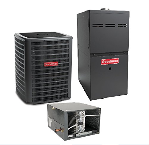 3.5 Ton Goodman 14 SEER R410A 80% AFUE 100,000 BTU Horizontal Gas Furnace