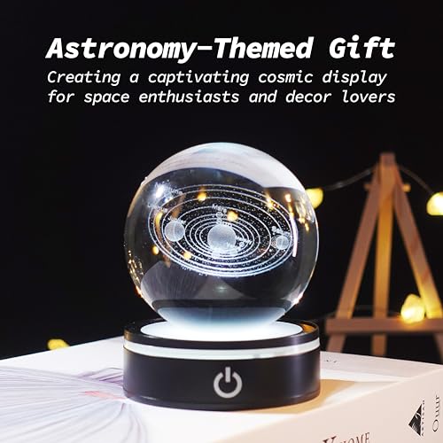 image for Cava Heat Lake 3D Solar System Crystal Ball Night Light-Space Model As